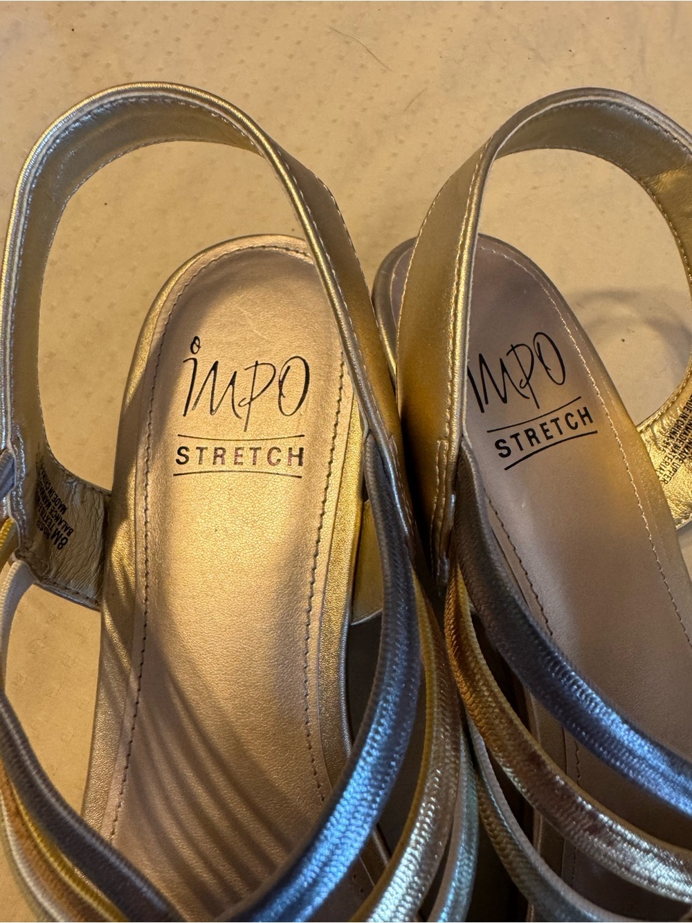 Impo Stretch Women's Metallic Multi-Strap Slingback Sandals - Gold, Silver, Bron - Picture 6 of 14